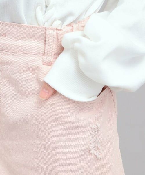 PINK-latte / ピンク ラテ ショート・ハーフ・半端丈パンツ | デニムツイルダメージショートパンツ | 詳細5