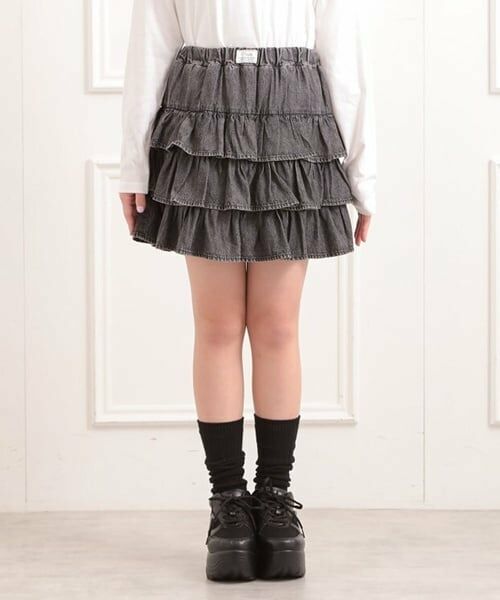 PINK-latte / ピンク ラテ ミニ・ひざ丈スカート | デニムティアードスカート | 詳細1
