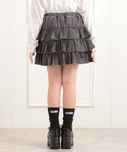 PINK-latte / ピンク ラテ ミニ・ひざ丈スカート | デニムティアードスカート | 詳細3