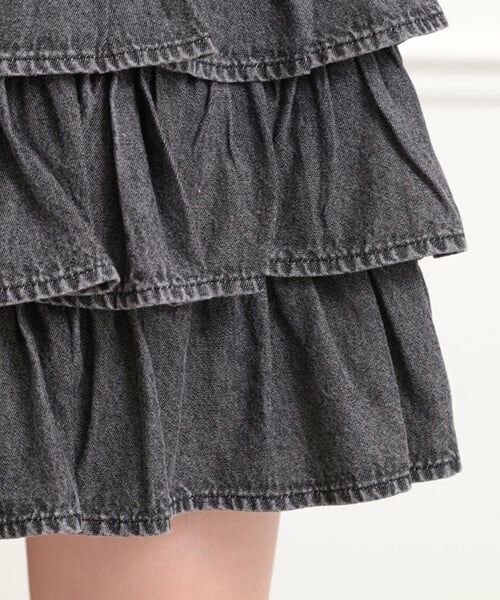 PINK-latte / ピンク ラテ ミニ・ひざ丈スカート | デニムティアードスカート | 詳細5