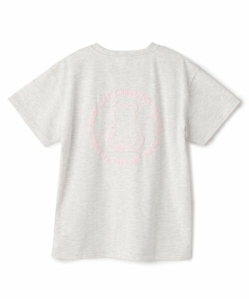 PINK-latte / ピンク ラテ Tシャツ | 【デイリープライス】サークルロゴ発砲くまちゃん半袖T | 詳細1