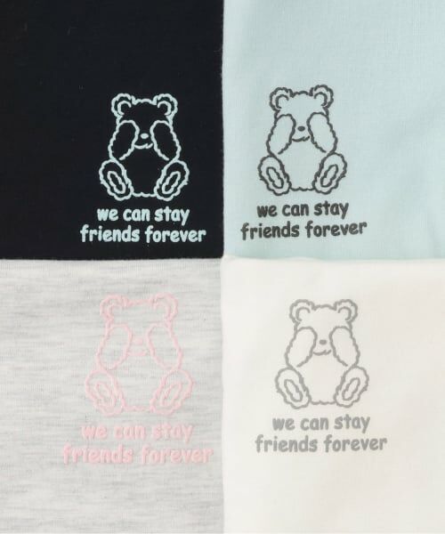 PINK-latte / ピンク ラテ Tシャツ | 【デイリープライス】サークルロゴ発砲くまちゃん半袖T | 詳細3