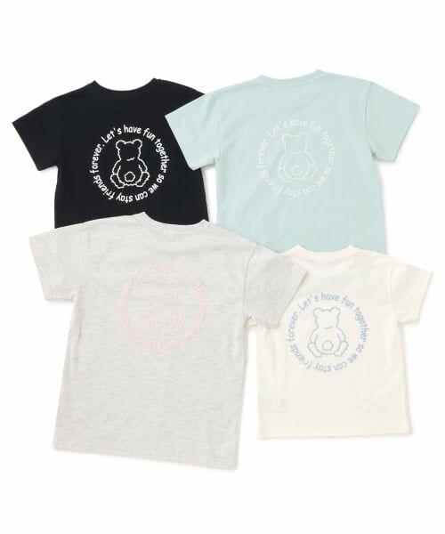 PINK-latte / ピンク ラテ Tシャツ | 【デイリープライス】サークルロゴ発砲くまちゃん半袖T | 詳細8