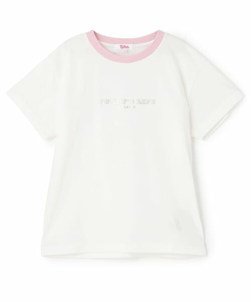 PINK-latte / ピンク ラテ Tシャツ | 【デイリープライス】箔プリントスケボーくまちゃん半袖Tシャツ（ピンク）