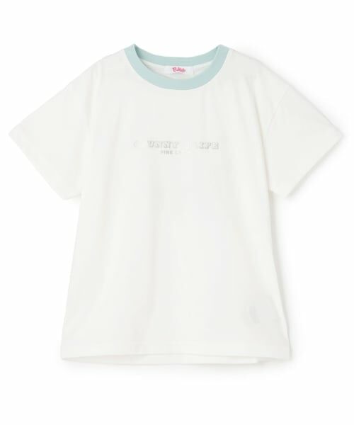 PINK-latte / ピンク ラテ Tシャツ | 【デイリープライス】箔プリントスケボーくまちゃん半袖Tシャツ（エメラルド グリーン）