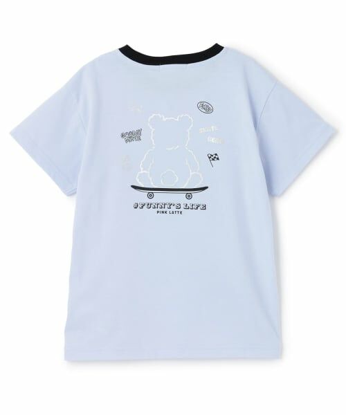 PINK-latte / ピンク ラテ Tシャツ | 【デイリープライス】箔プリントスケボーくまちゃん半袖Tシャツ | 詳細1