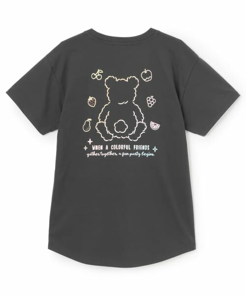 PINK-latte / ピンク ラテ Tシャツ | 【デイリープライス】グラデくまちゃん半袖チュニックTシャツ | 詳細1