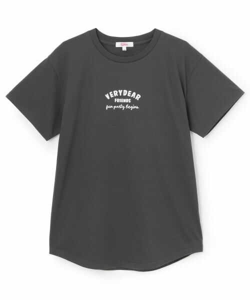 PINK-latte / ピンク ラテ Tシャツ | 【デイリープライス】グラデくまちゃん半袖チュニックTシャツ（チャコール）