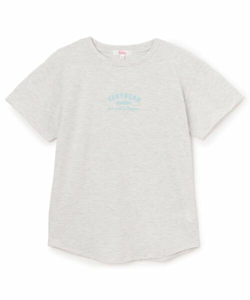 PINK-latte / ピンク ラテ Tシャツ | 【デイリープライス】グラデくまちゃん半袖チュニックTシャツ（シロ杢）