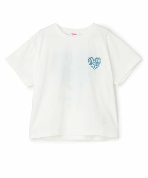 PINK-latte / ピンク ラテ Tシャツ | 【デイリープライス】バックハートラメロゴ半袖Tシャツ（オフ ホワイト）
