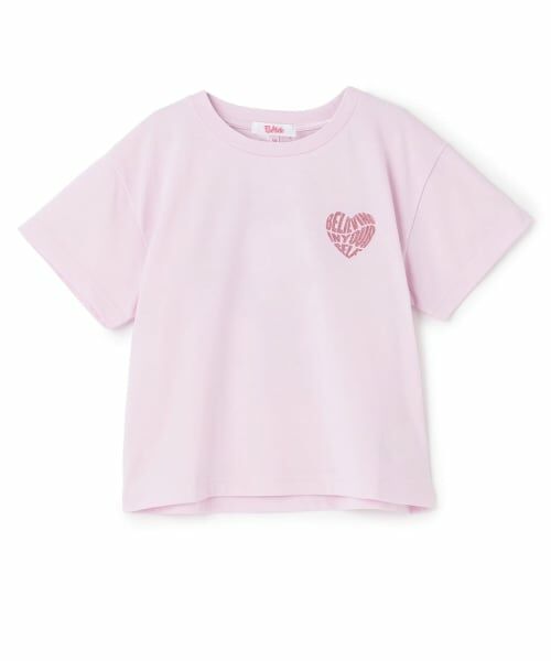 PINK-latte / ピンク ラテ Tシャツ | 【デイリープライス】バックハートラメロゴ半袖Tシャツ（ピンク）