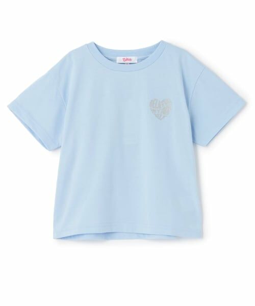 PINK-latte / ピンク ラテ Tシャツ | 【デイリープライス】バックハートラメロゴ半袖Tシャツ（サックス）