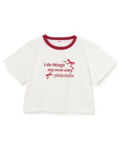 PINK-latte / ピンク ラテ Tシャツ | 【デイリープライス】リボンリンガー半袖Tシャツ