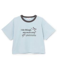 PINK-latte / ピンク ラテ Tシャツ | 【デイリープライス】リボンリンガー半袖Tシャツ