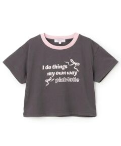 PINK-latte / ピンク ラテ Tシャツ | 【デイリープライス】リボンリンガー半袖Tシャツ