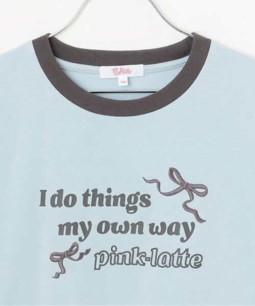 PINK-latte / ピンク ラテ Tシャツ | 【デイリープライス】リボンリンガー半袖Tシャツ | 詳細2