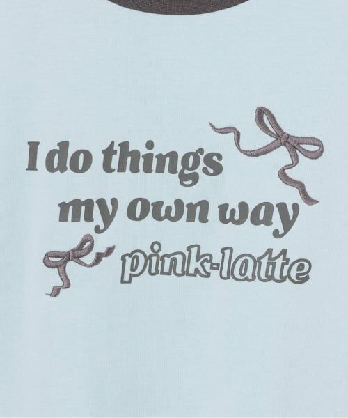 PINK-latte / ピンク ラテ Tシャツ | 【デイリープライス】リボンリンガー半袖Tシャツ | 詳細3