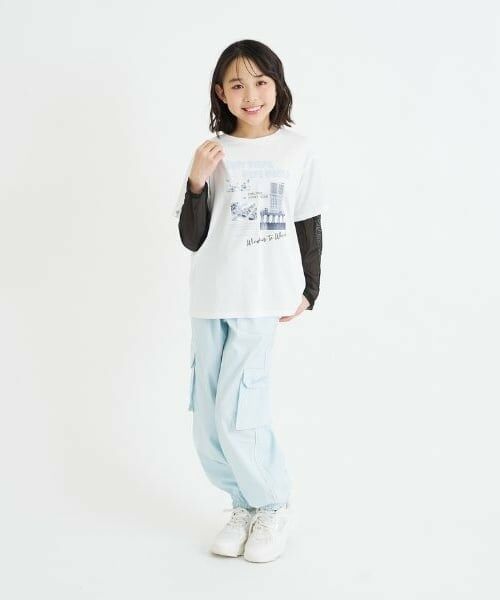 PINK-latte / ピンク ラテ Tシャツ | メッシュ袖切替ドッキングビッグTシャツ | 詳細12