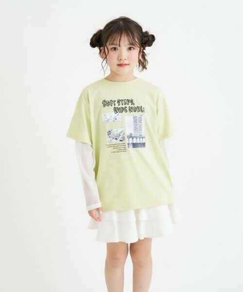 PINK-latte / ピンク ラテ Tシャツ | メッシュ袖切替ドッキングビッグTシャツ | 詳細14