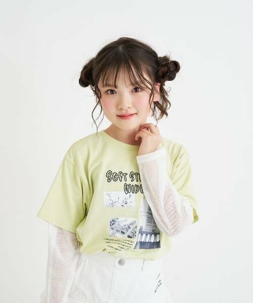 PINK-latte / ピンク ラテ Tシャツ | メッシュ袖切替ドッキングビッグTシャツ | 詳細19