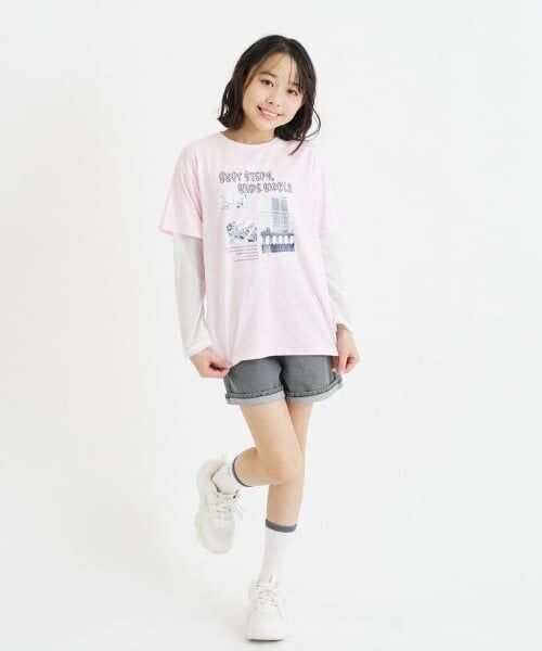 PINK-latte / ピンク ラテ Tシャツ | メッシュ袖切替ドッキングビッグTシャツ | 詳細20