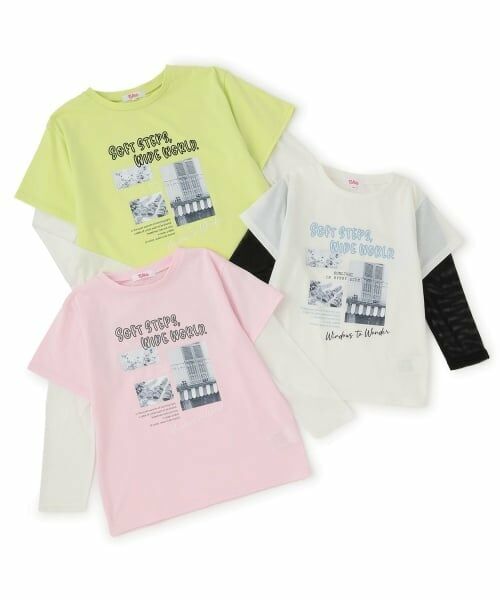 PINK-latte / ピンク ラテ Tシャツ | メッシュ袖切替ドッキングビッグTシャツ | 詳細8