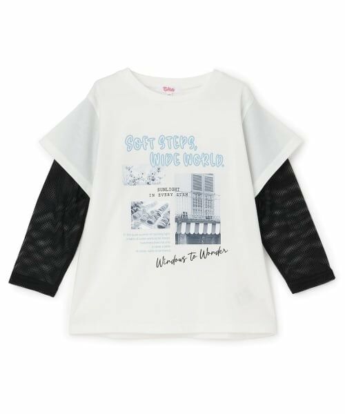 PINK-latte / ピンク ラテ Tシャツ | メッシュ袖切替ドッキングビッグTシャツ | 詳細9