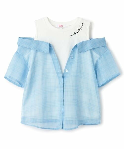 PINK-latte / ピンク ラテ シャツ・ブラウス | 肩あきシアーチェックドッキングシャツ | 詳細10