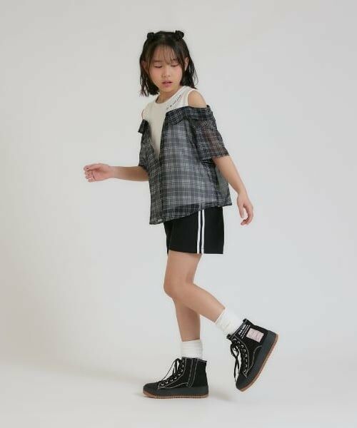 PINK-latte / ピンク ラテ シャツ・ブラウス | 肩あきシアーチェックドッキングシャツ | 詳細13