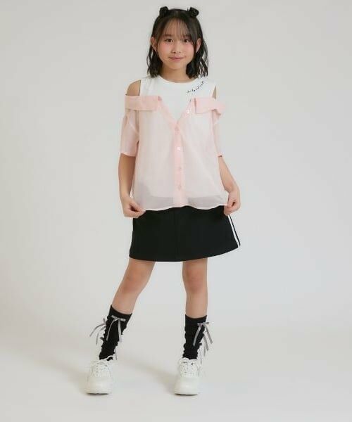 PINK-latte / ピンク ラテ シャツ・ブラウス | 肩あきシアーチェックドッキングシャツ | 詳細16