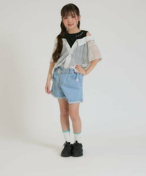 PINK-latte / ピンク ラテ シャツ・ブラウス | 肩あきシアーチェックドッキングシャツ | 詳細19