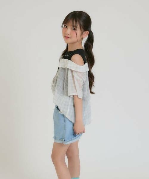 PINK-latte / ピンク ラテ シャツ・ブラウス | 肩あきシアーチェックドッキングシャツ | 詳細21