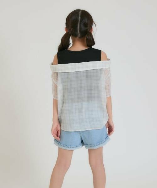 PINK-latte / ピンク ラテ シャツ・ブラウス | 肩あきシアーチェックドッキングシャツ | 詳細22