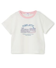 PINK-latte / ピンク ラテ Tシャツ | 【別注】ロゴプリントリンガーTシャツ