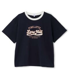 PINK-latte / ピンク ラテ Tシャツ | 【別注】ロゴプリントリンガーTシャツ