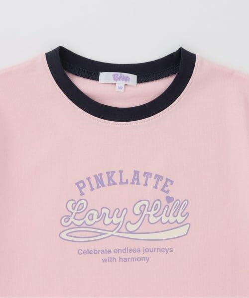 PINK-latte / ピンク ラテ Tシャツ | 【別注】ロゴプリントリンガーTシャツ | 詳細2