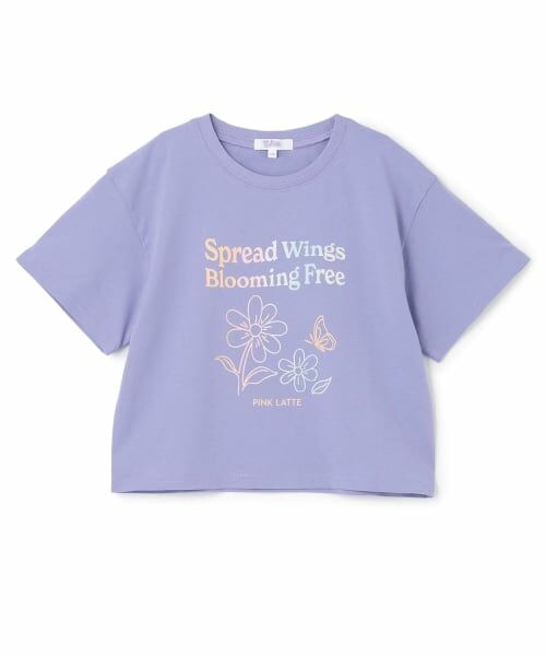 PINK-latte / ピンク ラテ Tシャツ | 【別注】フラワーグラデプリントTシャツ（ラベンダー）