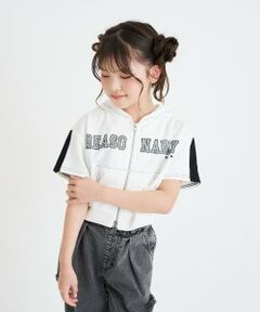 PINK-latte / ピンク ラテ パーカー | ダブルZIPミニウラケ半袖パーカー