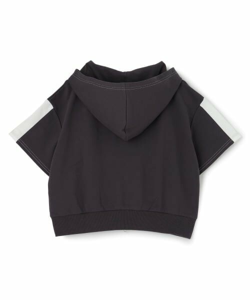 PINK-latte / ピンク ラテ パーカー | ダブルZIPミニウラケ半袖パーカー | 詳細1