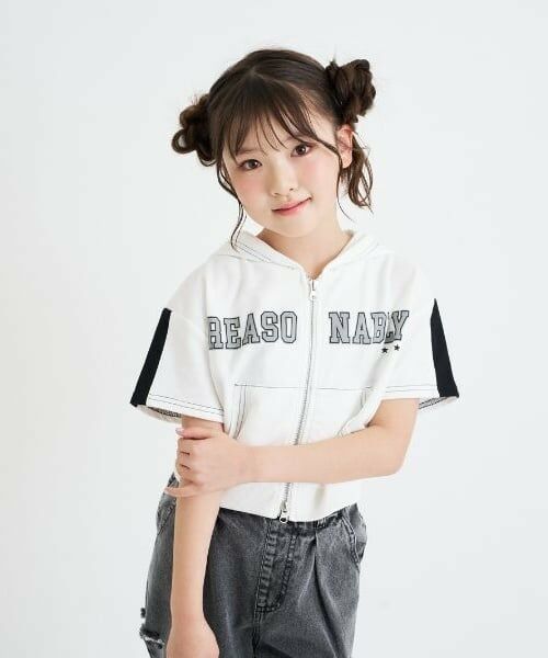 PINK-latte / ピンク ラテ パーカー | ダブルZIPミニウラケ半袖パーカー | 詳細14