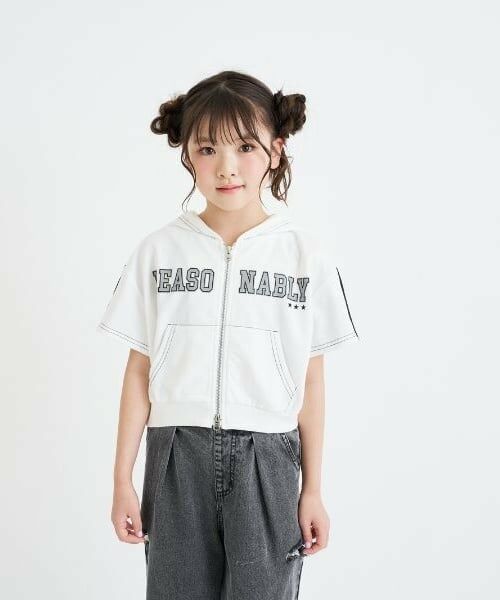 PINK-latte / ピンク ラテ パーカー | ダブルZIPミニウラケ半袖パーカー | 詳細19