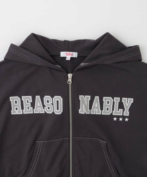 PINK-latte / ピンク ラテ パーカー | ダブルZIPミニウラケ半袖パーカー | 詳細2