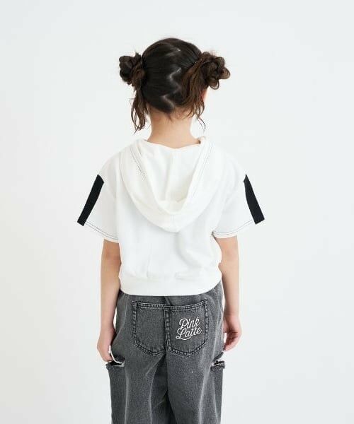 PINK-latte / ピンク ラテ パーカー | ダブルZIPミニウラケ半袖パーカー | 詳細20