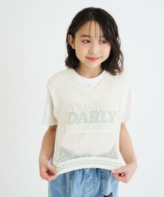 PINK-latte / ピンク ラテ ニット・セーター | 【洗える】メッシュニットベスト＋半袖Tシャツ