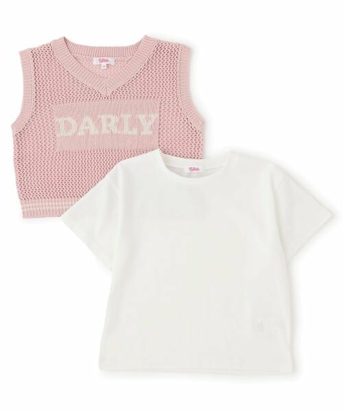 PINK-latte / ピンク ラテ ニット・セーター | 【洗える】メッシュニットベスト＋半袖Tシャツ | 詳細2