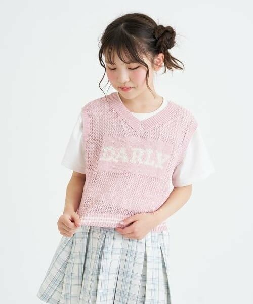 PINK-latte / ピンク ラテ ニット・セーター | 【洗える】メッシュニットベスト＋半袖Tシャツ | 詳細25