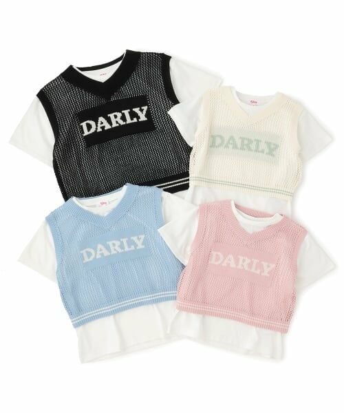 PINK-latte / ピンク ラテ ニット・セーター | 【洗える】メッシュニットベスト＋半袖Tシャツ | 詳細9