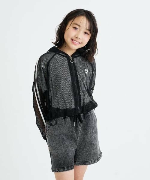 PINK-latte / ピンク ラテ パーカー | 【セットアイテム】メッシュパーカー＋半袖Tシャツ（黒）