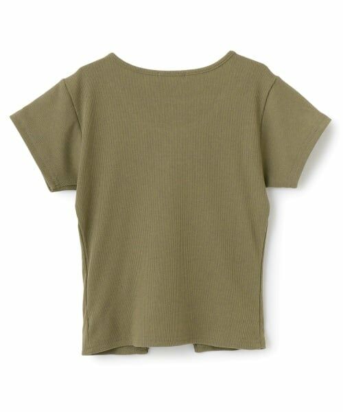 PINK-latte / ピンク ラテ Tシャツ | テレコレースアップ半袖トップス | 詳細1