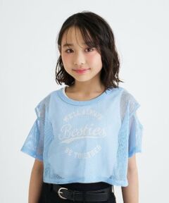 PINK-latte / ピンク ラテ Tシャツ | 【セットアイテム】肩あきメッシュ半袖T＋タンクセット